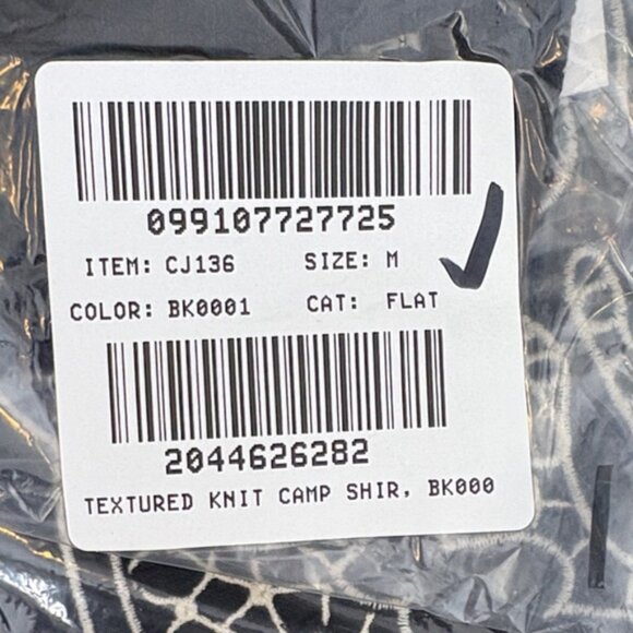 J. Crew Short-sleeve textured camp shirt Medium Waffle Knit Shirt Black - Picture 4 of 8